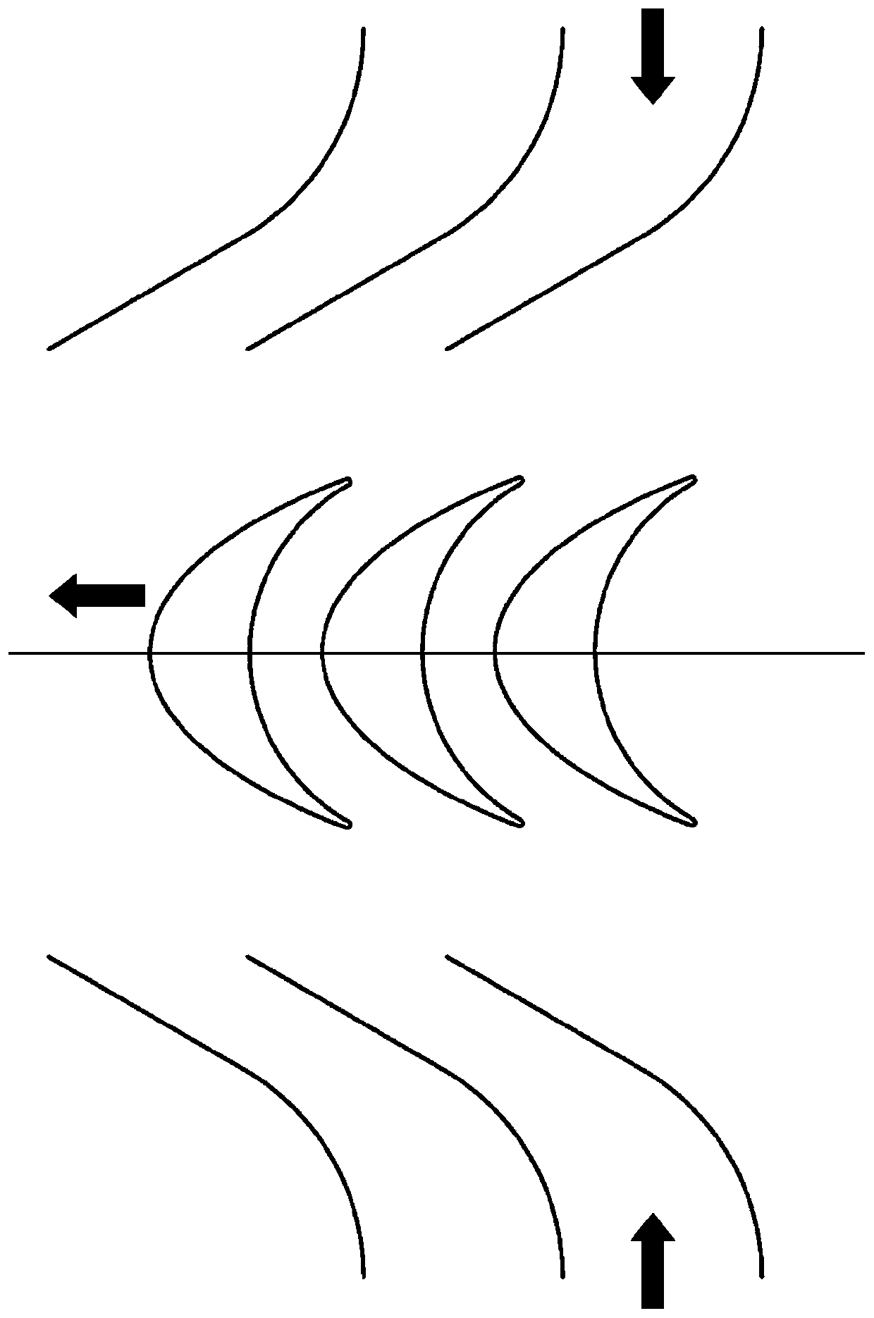 U-shaped flow channel impulse turbine suitable for oscillating water column type wave power generation