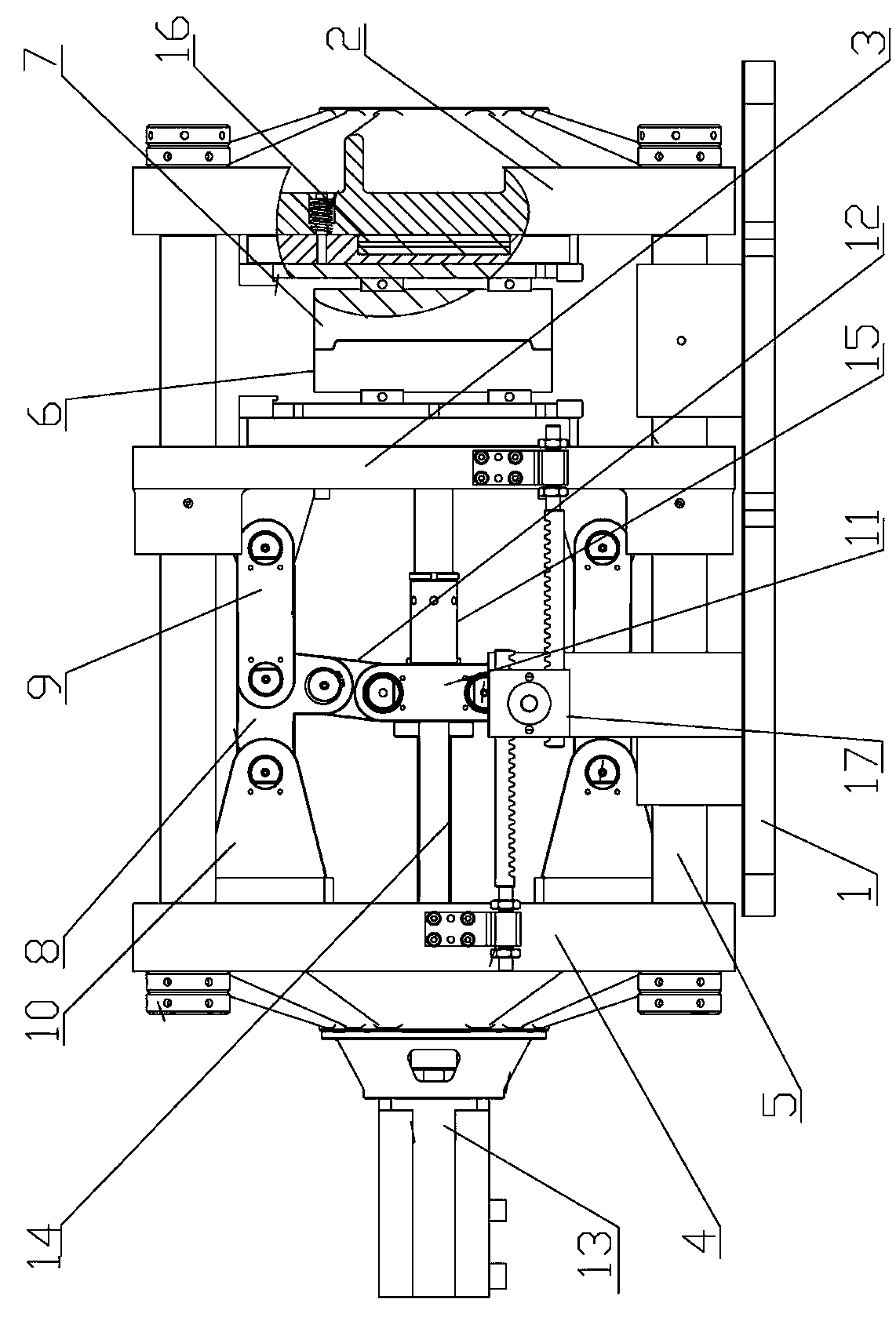 Mould locking device for bottle blowing machine