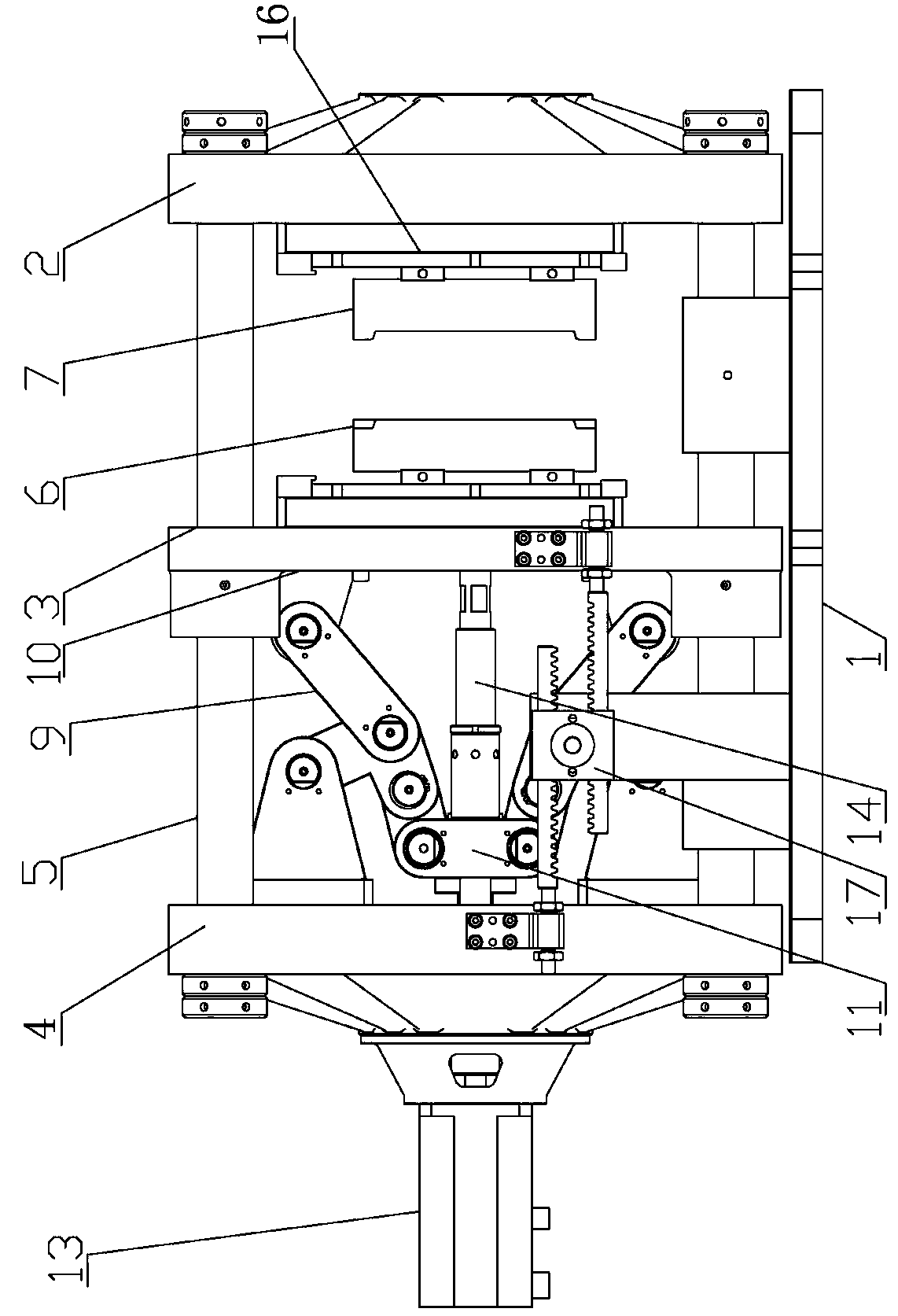 Mould locking device for bottle blowing machine