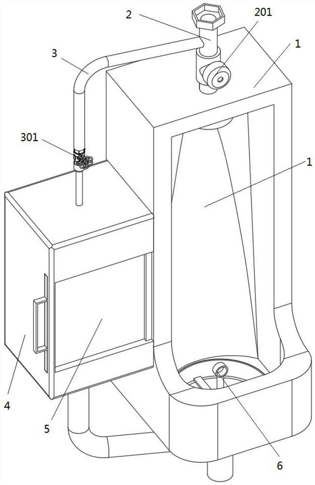 A urinal structure of a public toilet in a hospital