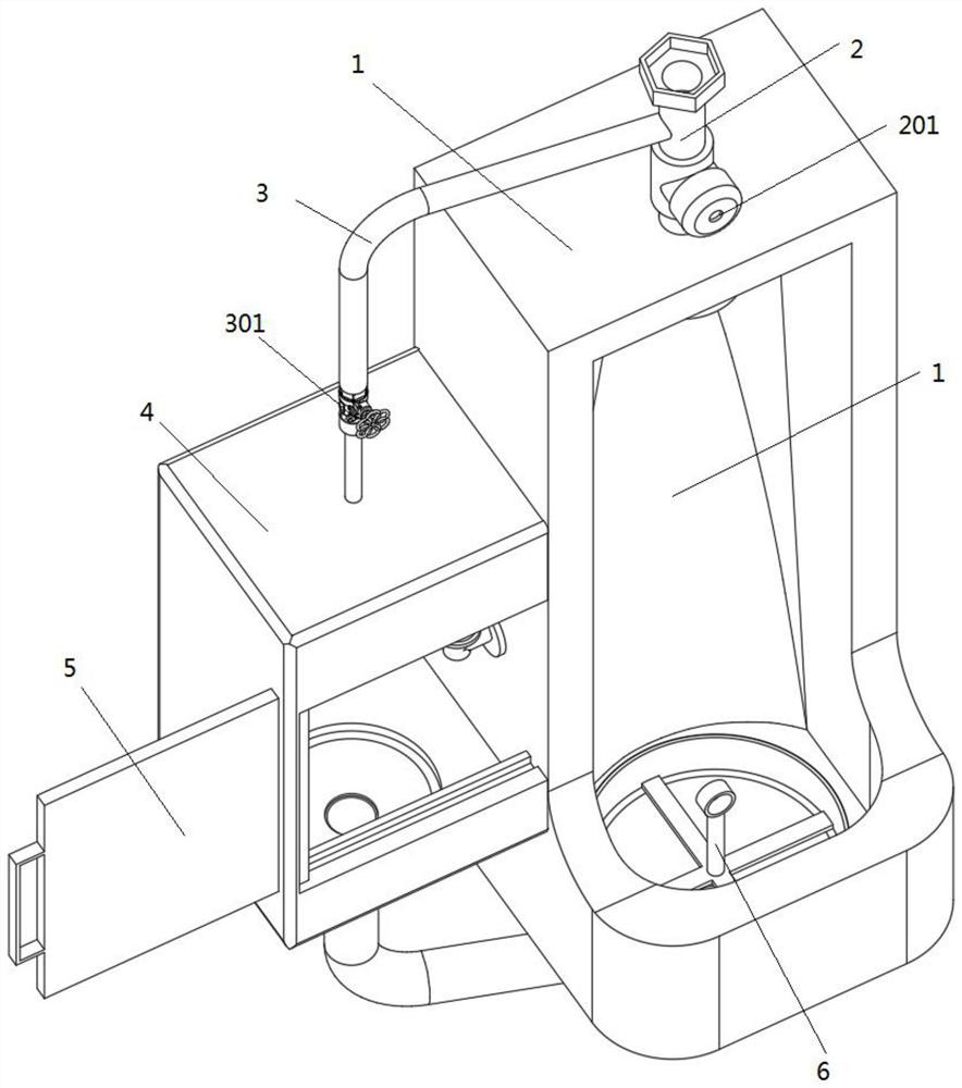 A urinal structure of a public toilet in a hospital