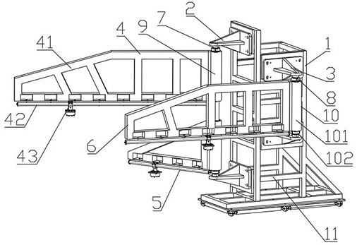 Three-rocker-arm test device for spatial mechanism compound motion microgravity expansion