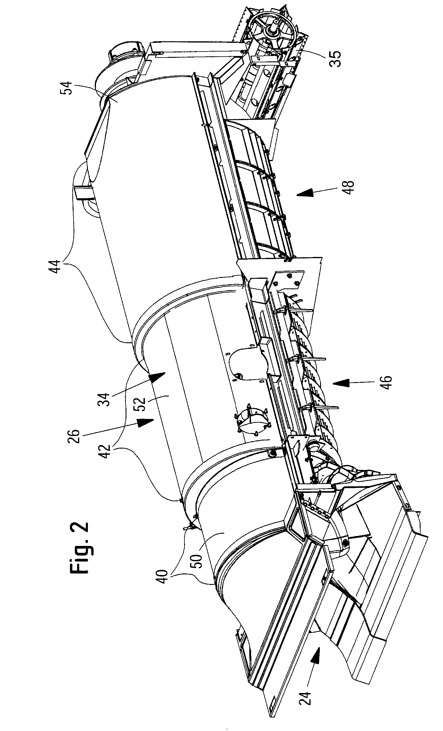 Harvested crop processing unit with number of circulation circuits depending on throughput