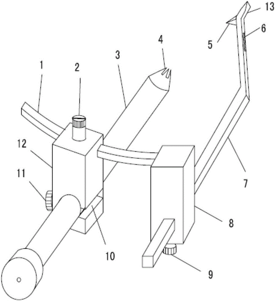 Hollow lag screw guide pin aiming fixator for restoration of lesser trochanter of thigh bone from rear side