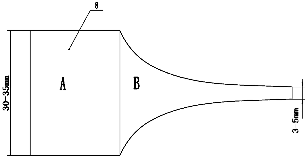 Pneumatic type three-parameter Weibull low-frequency ultrasonic atomizing spray nozzle