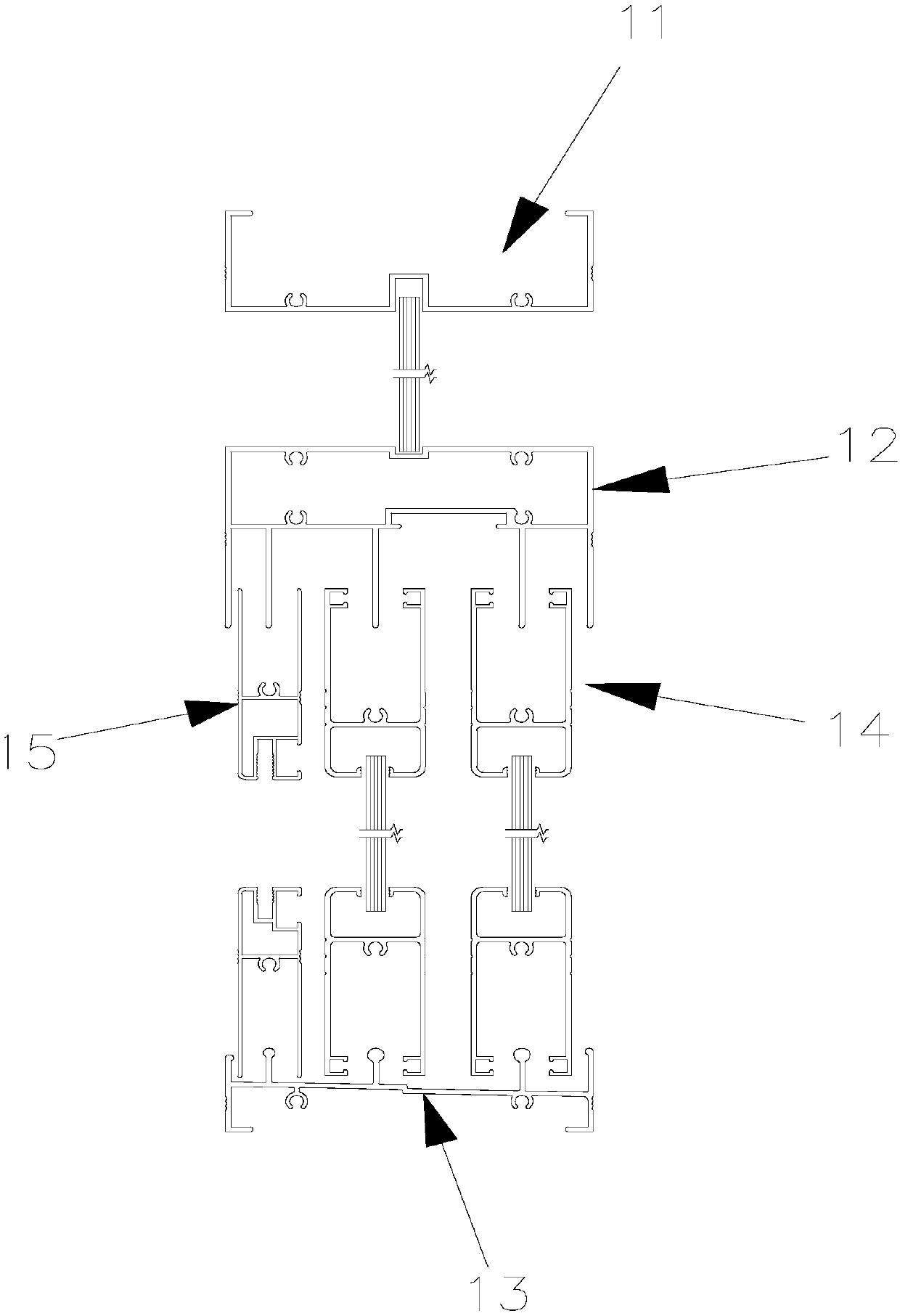 Window screening integrated door and window profile