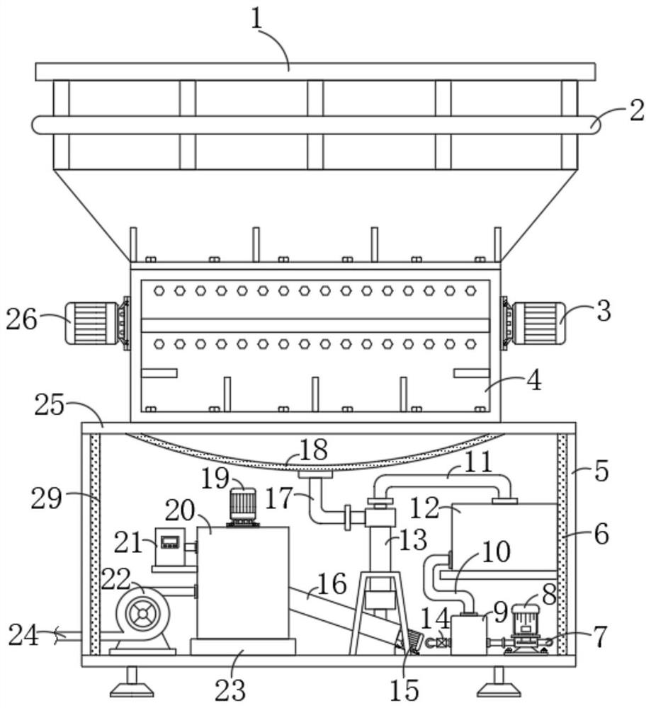 A kind of food waste processing equipment capable of removing iron filings