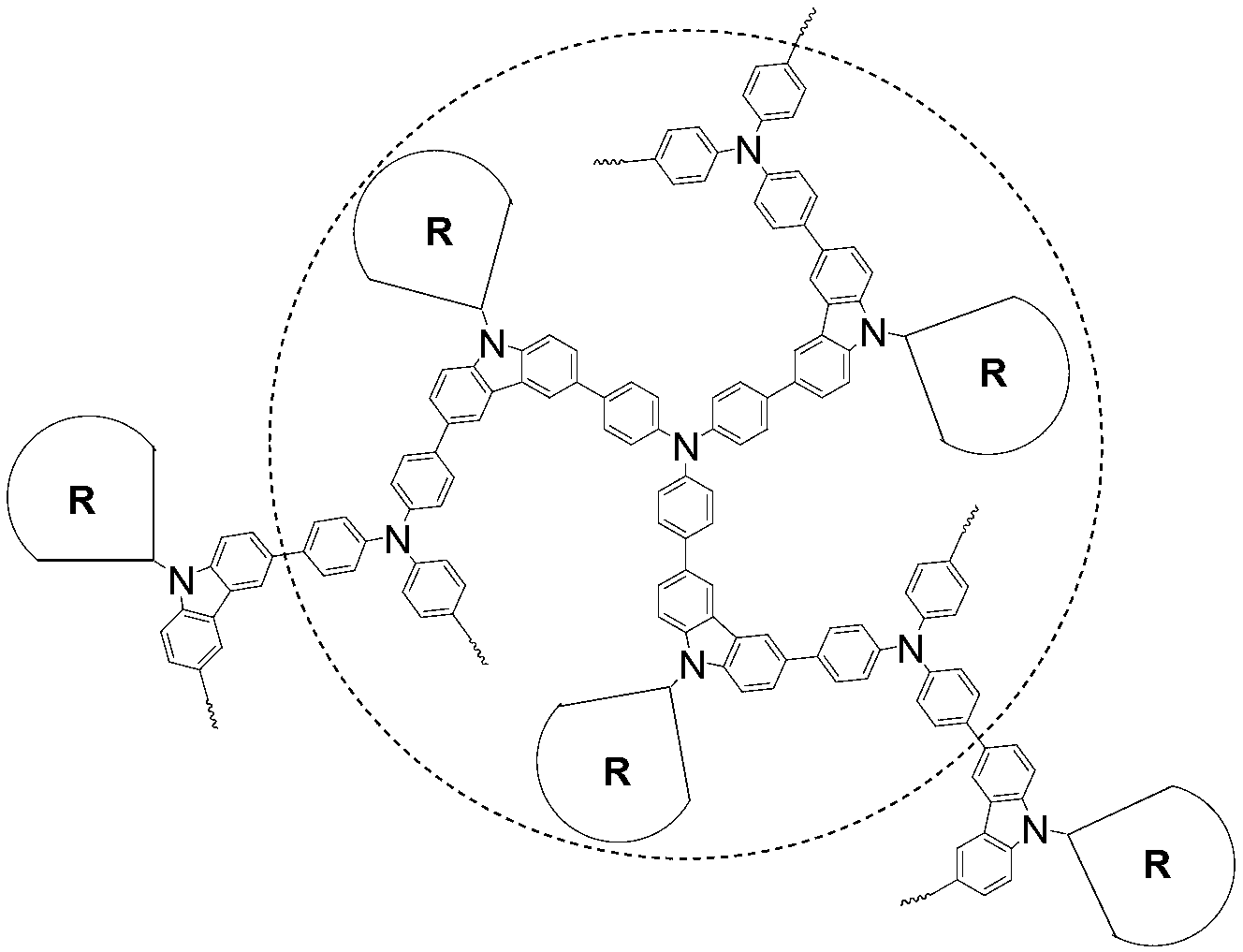 Dendritic hyperbranched polymer as well as preparation method and use thereof