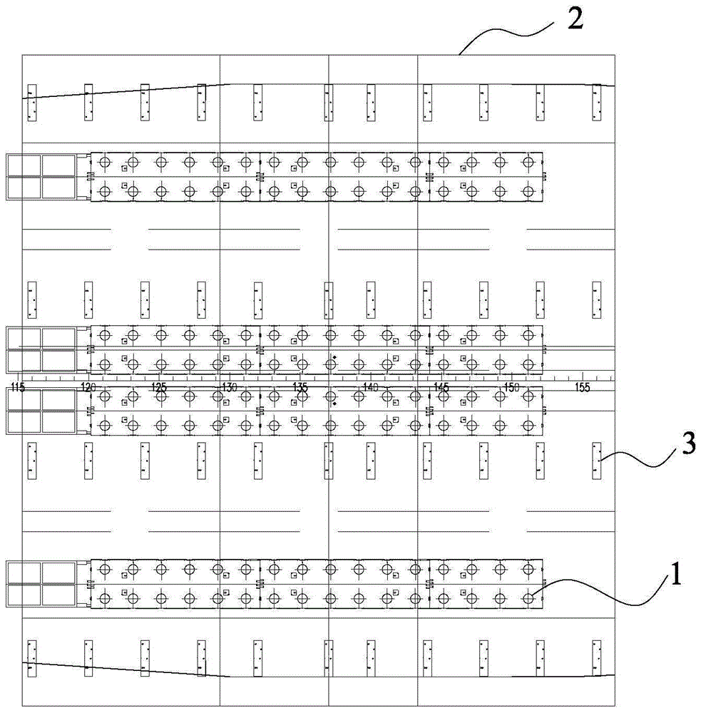 Translation locating device and method for annular block of hull