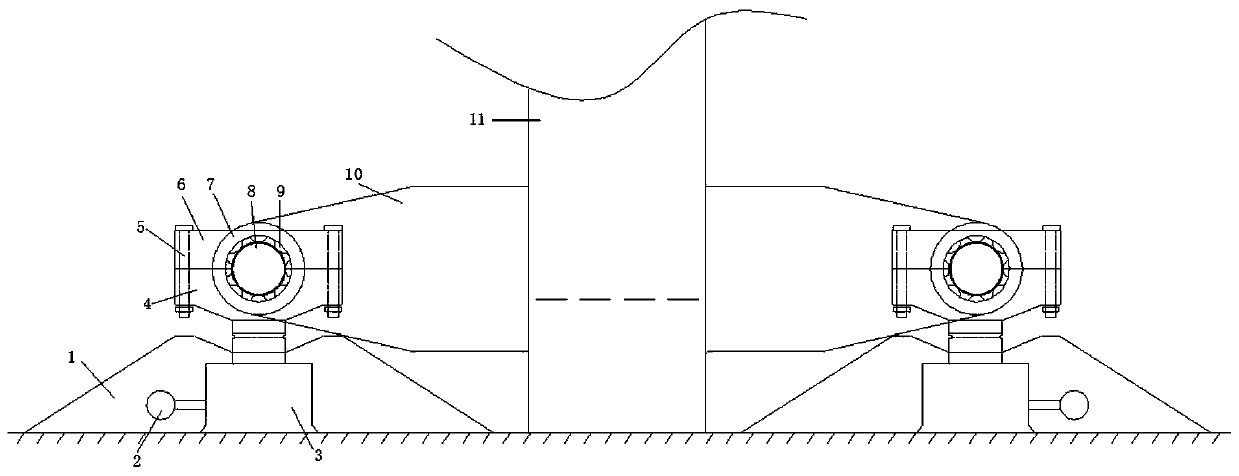 Single-track railway high-gas tunnel face bench shift forward device