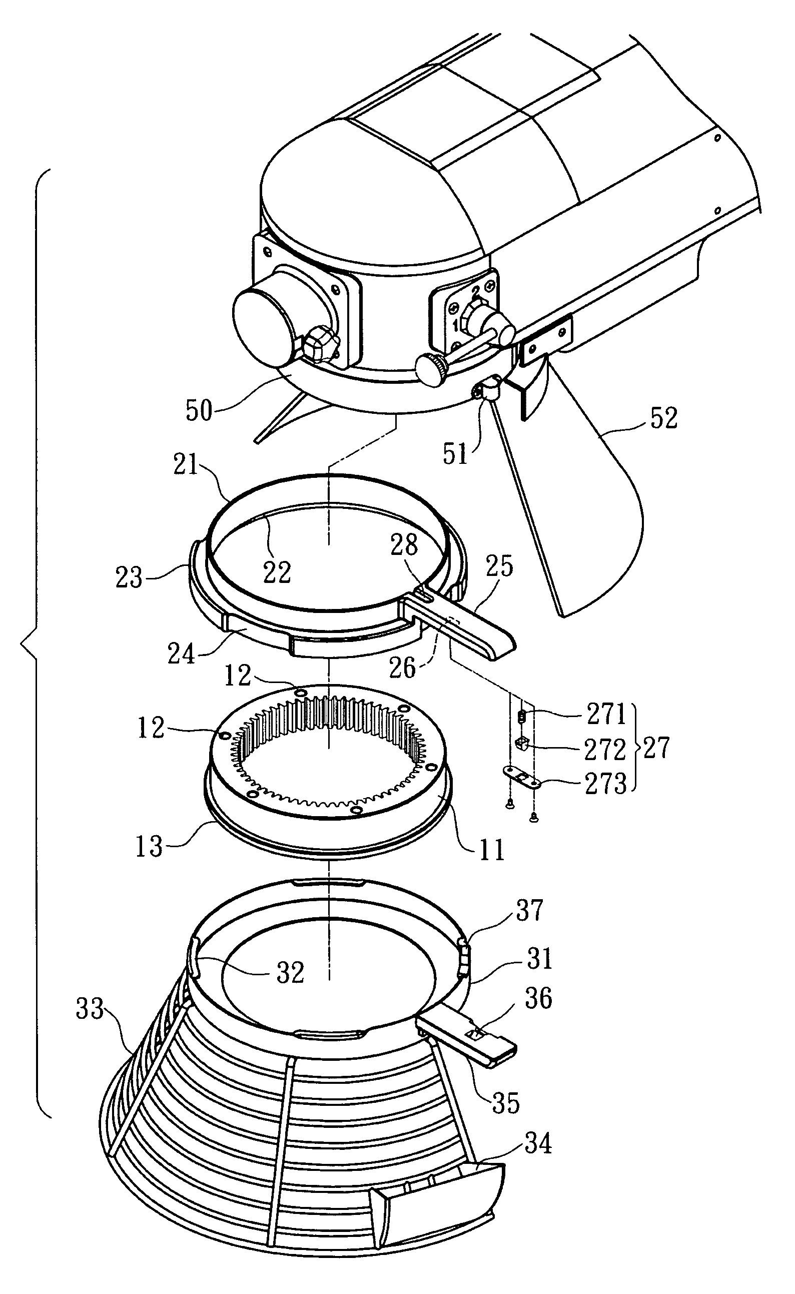 Covering structure of a mixer