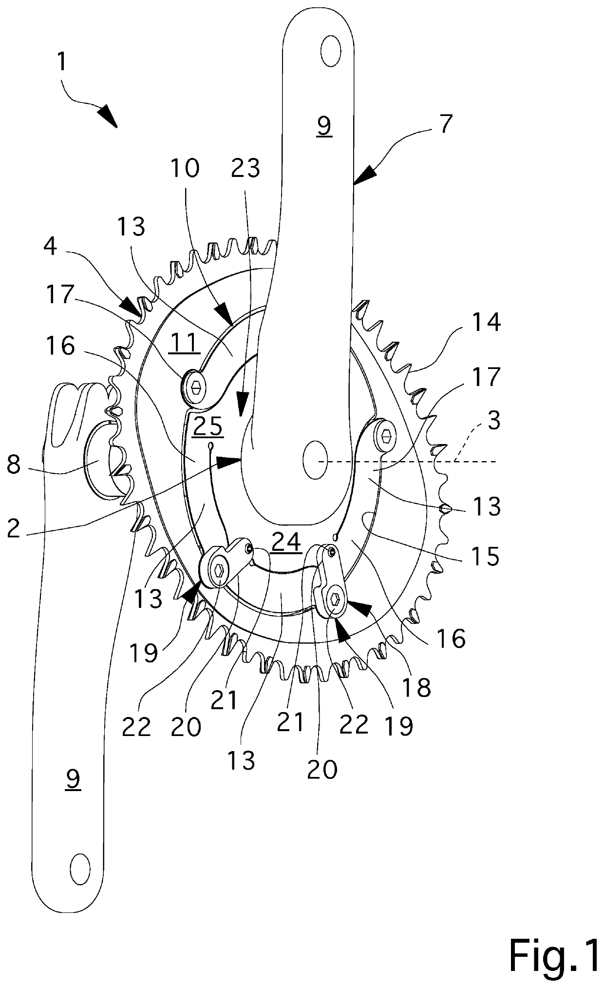 Device for motion transmission on cycles