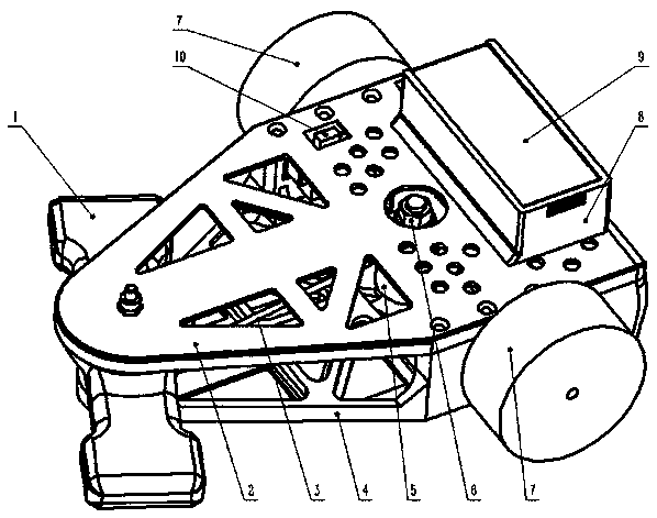 Transverse rotating fighting robot