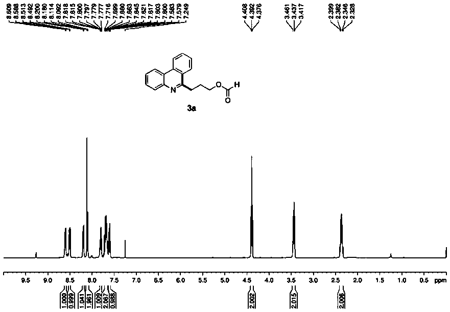 Green synthesis method of 3-phenanthridinyl propyl formate compound