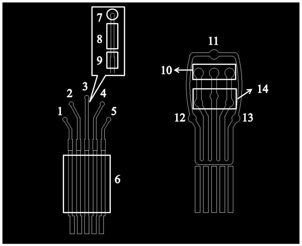 Preparation method and application of multichannel microfluidic electrochemical sensing chip