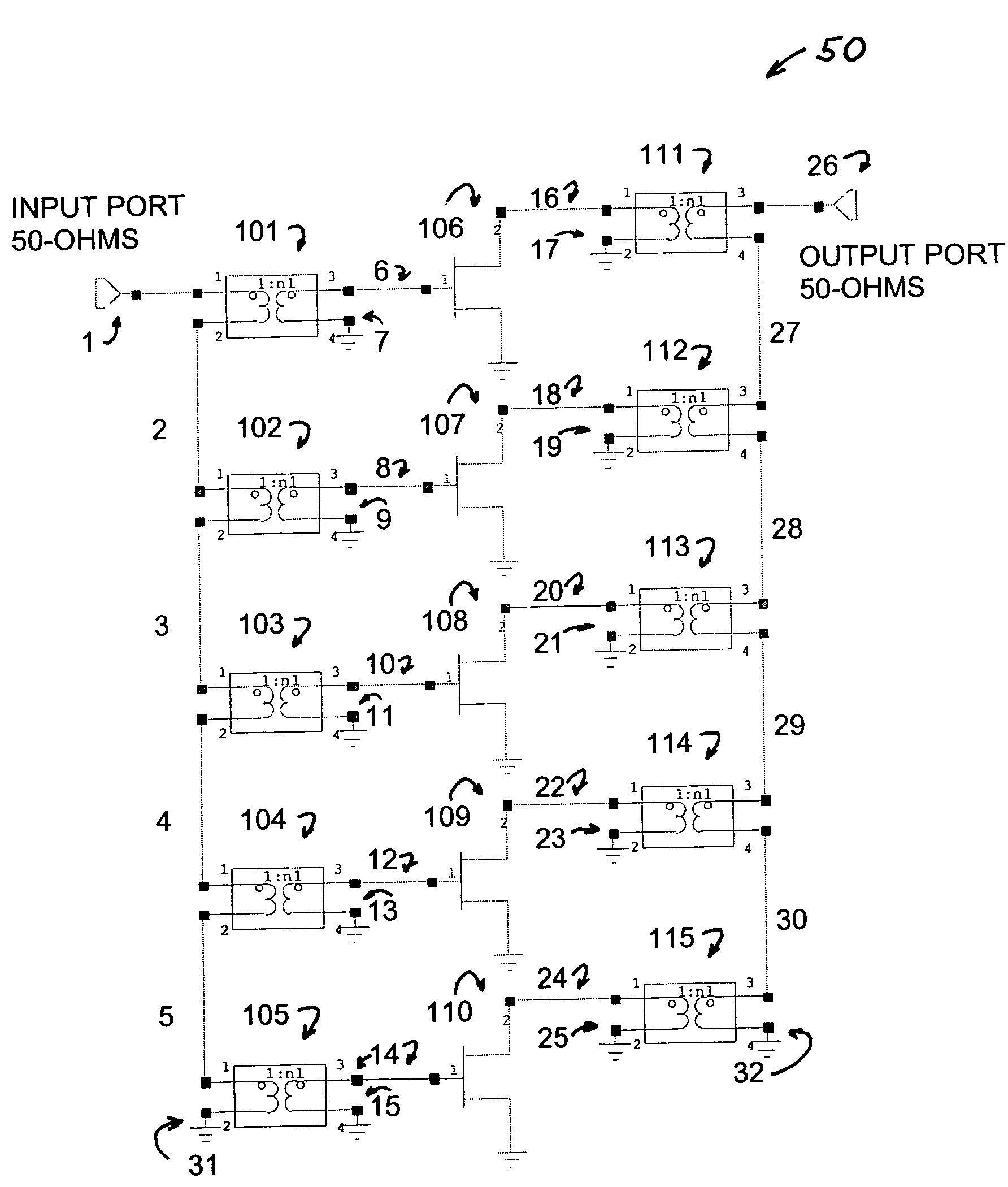 Wide bandwidth, high power amplifier