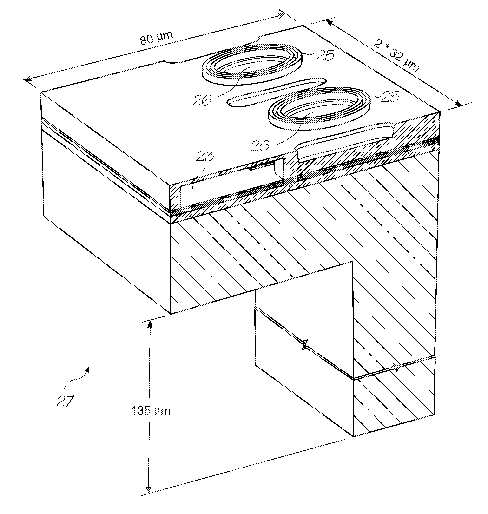 Printhead with turbulence inducing filter for ink chamber