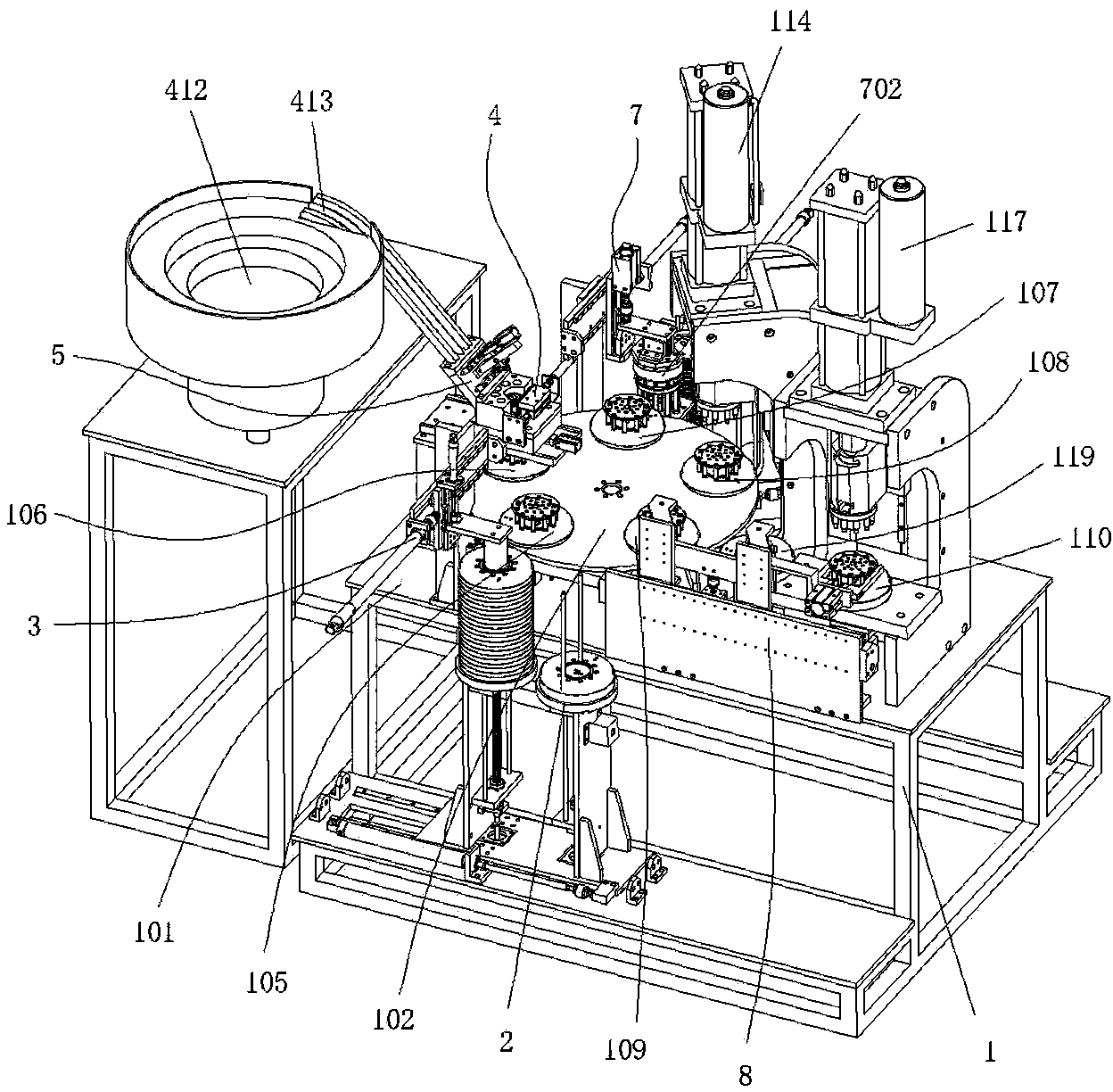 Automatic assembling machine for lamp bracket