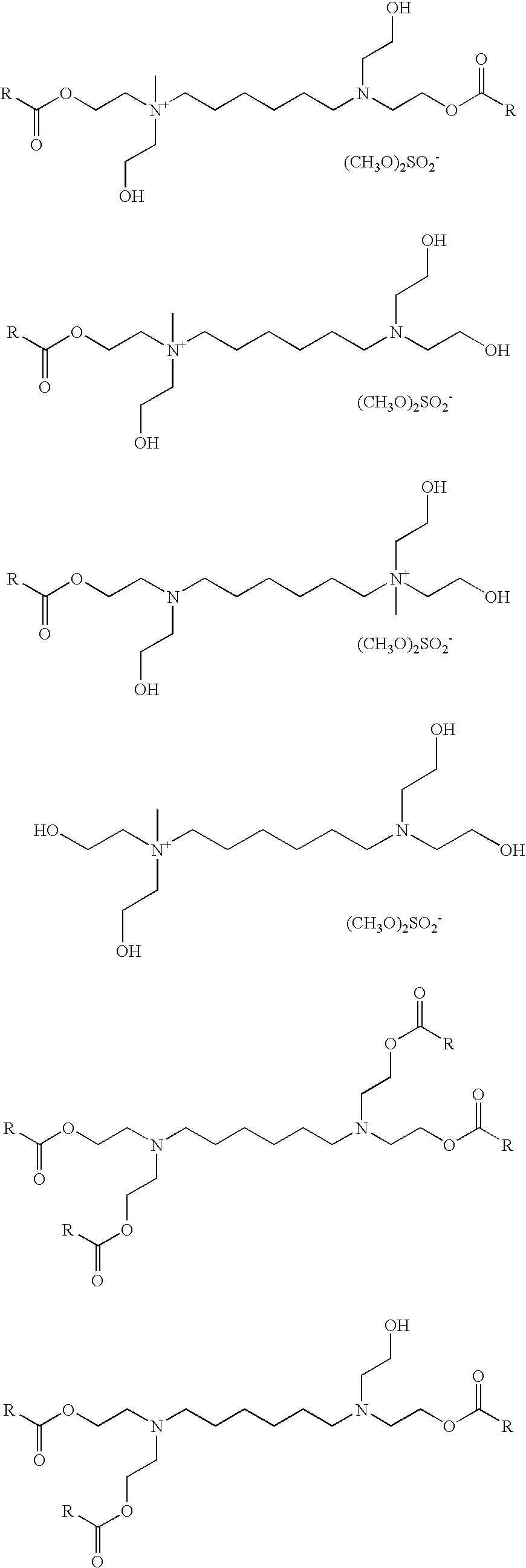 Highly concentrated fabric softener compositions and articles containing such compositions