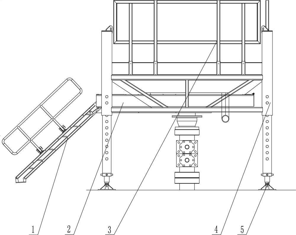 Environment-friendly workover work platform with rotatable table top and application method