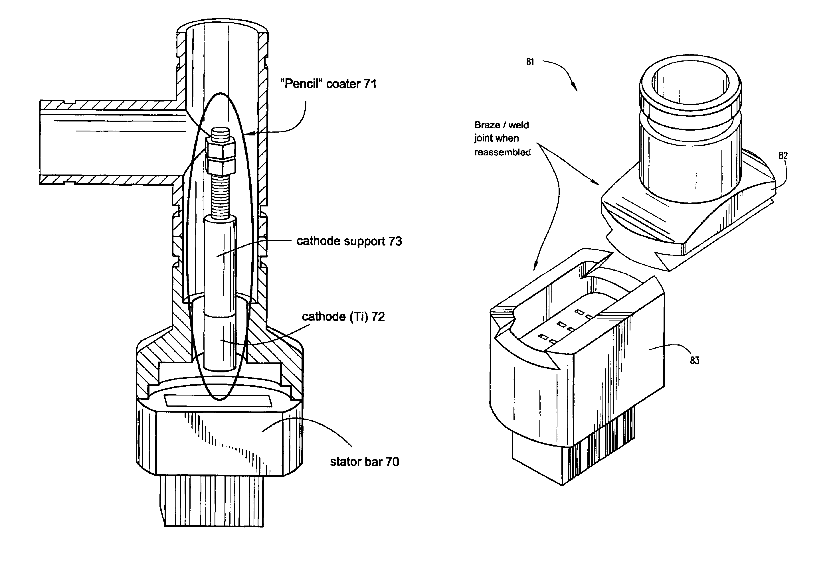 Application of corrosion protective coating for extending the lifetime of water cooled stator bar clips