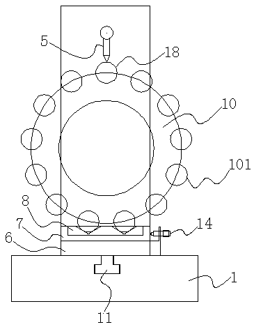 A device and method for detecting the roughness profile of a roller generatrix of a cylindrical roller bearing