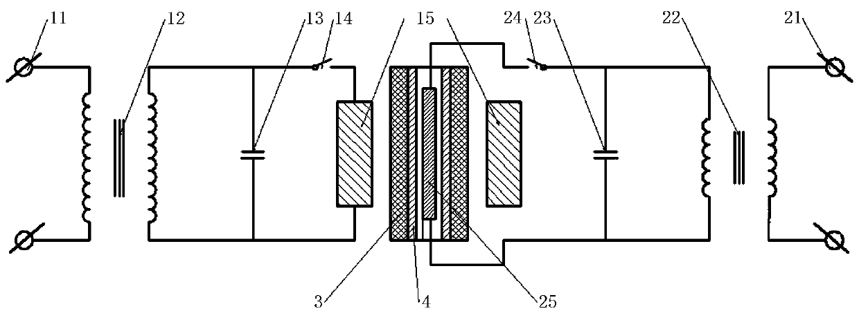 Electromagnetic pulse welding device and working method of metal rubber damping sandwich tube