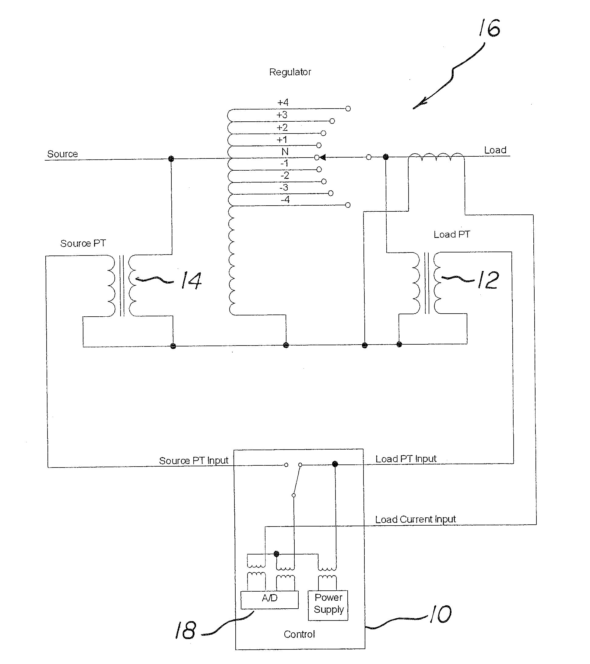 Apparatus And Method For Reverse Power Regulation With Measured Source Side Voltage