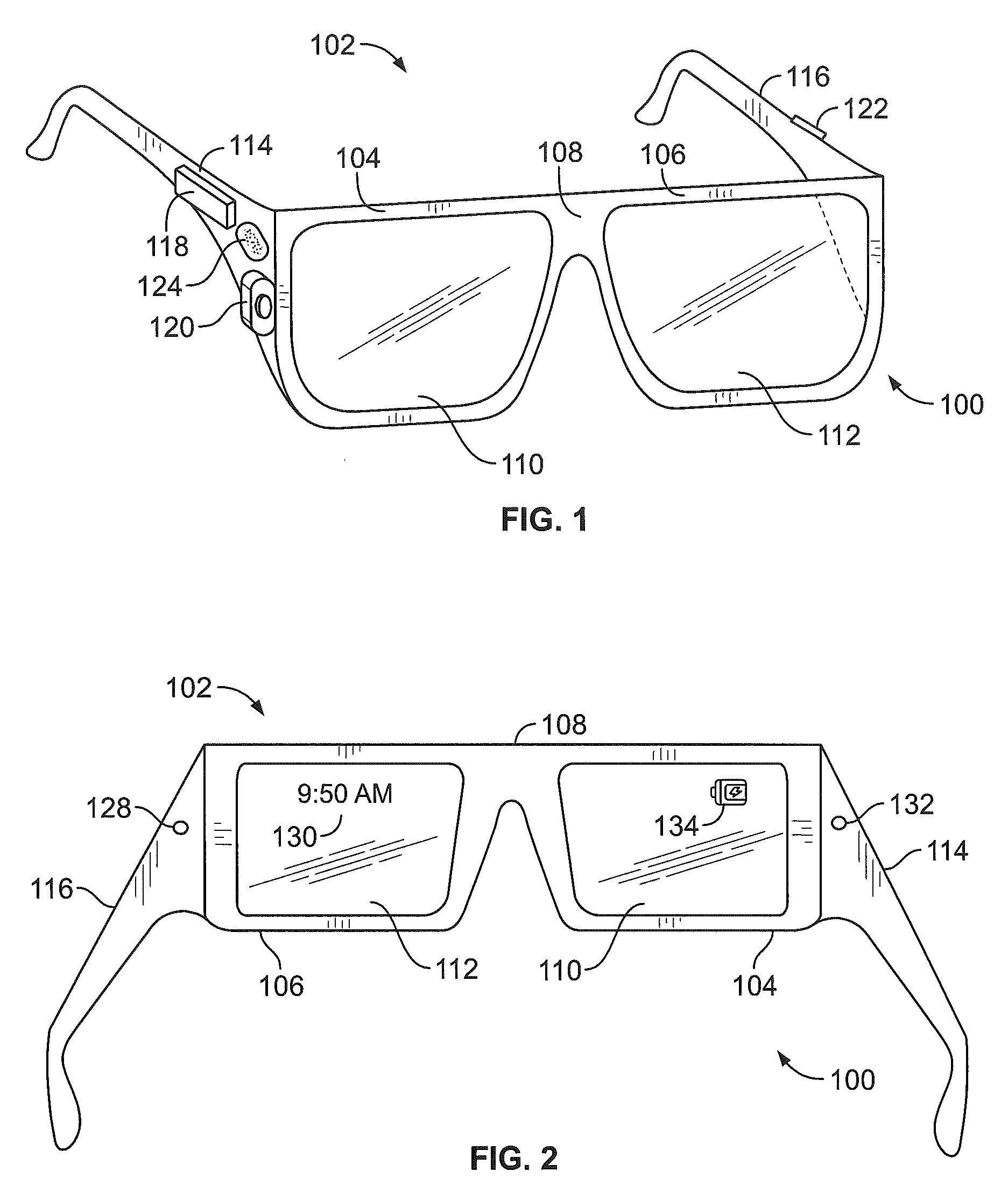 Wearable device with input and output structures