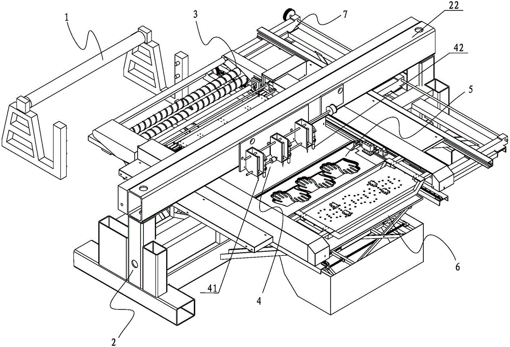 Integrated glove machine and production technology thereof