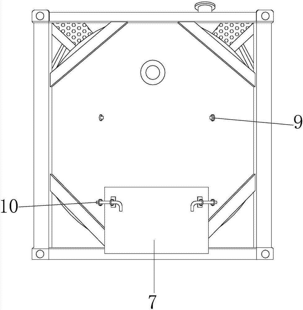 Unloading device of asphalt tank container