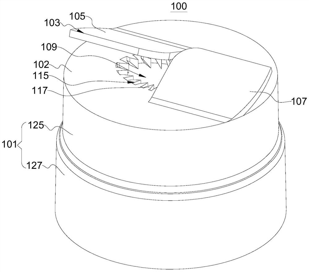 Nozzle, spraying device and operation device