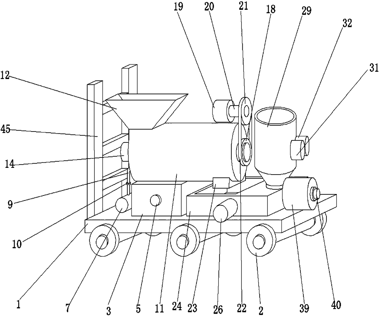 Wet mixing concrete spraying unit