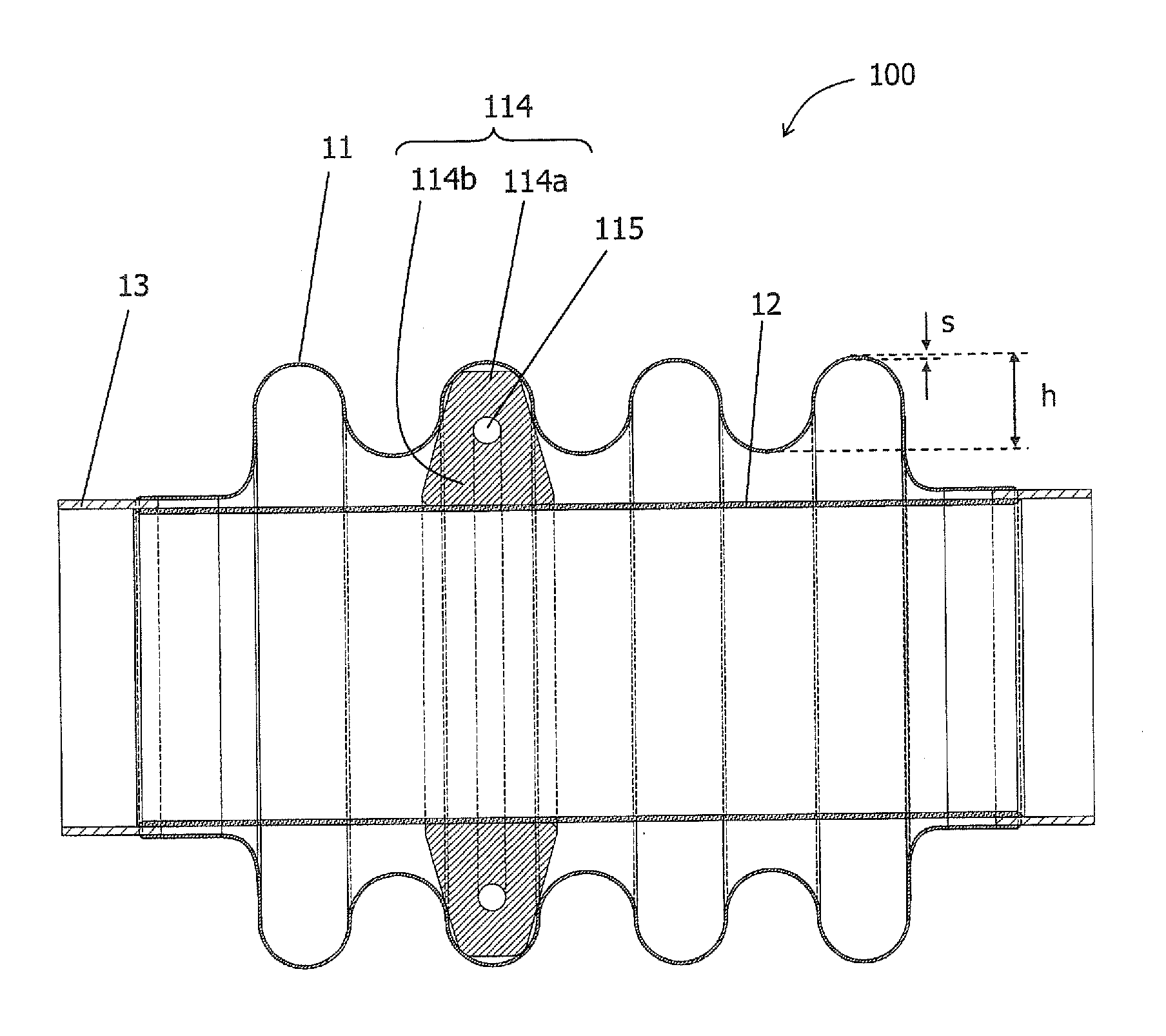 Damping element for decoupling elements, in particular for membrane bellows