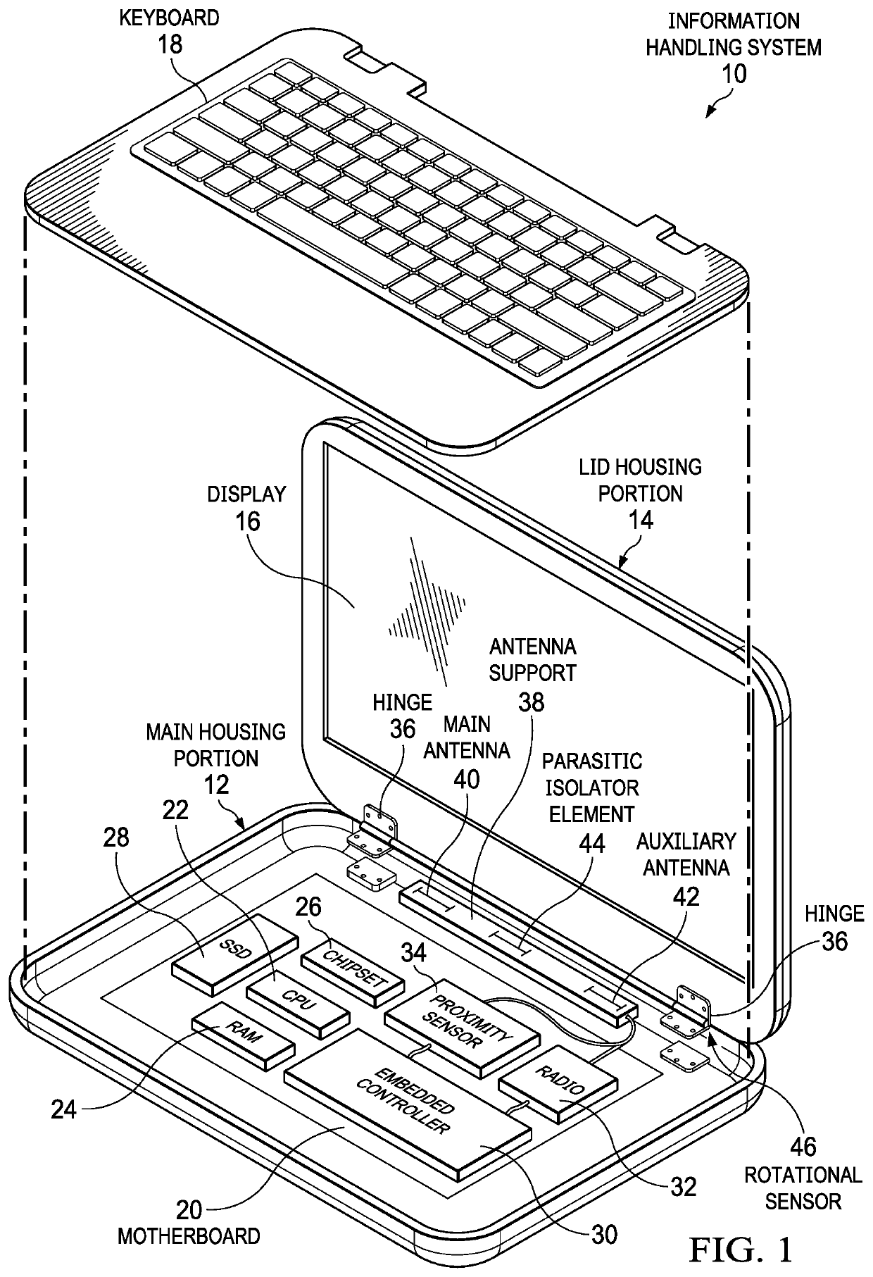 Information handling system radio transmit power management