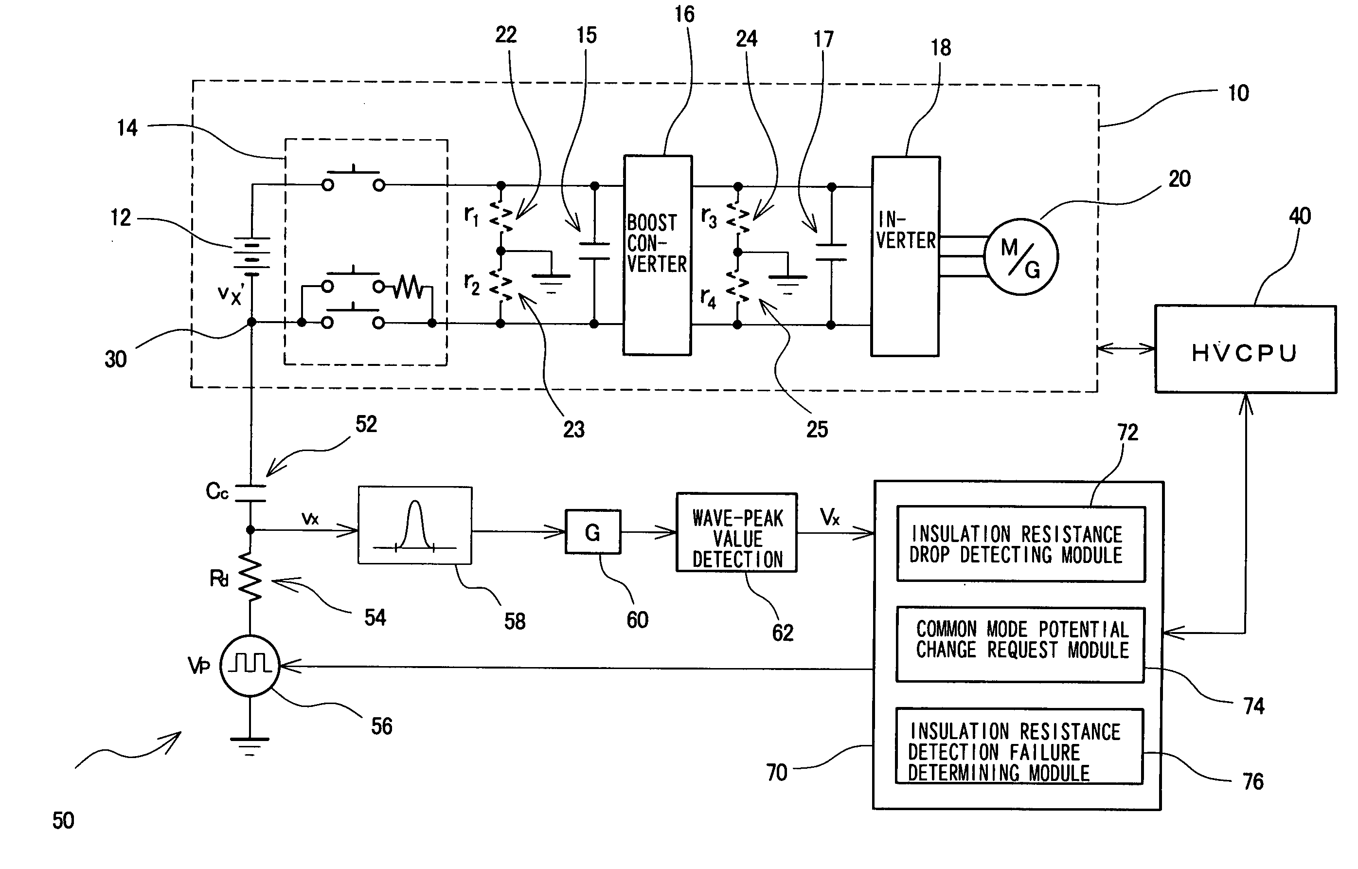 Insulation resistance detection system, insulation resistance detection apparatus and insulation resistance detection method