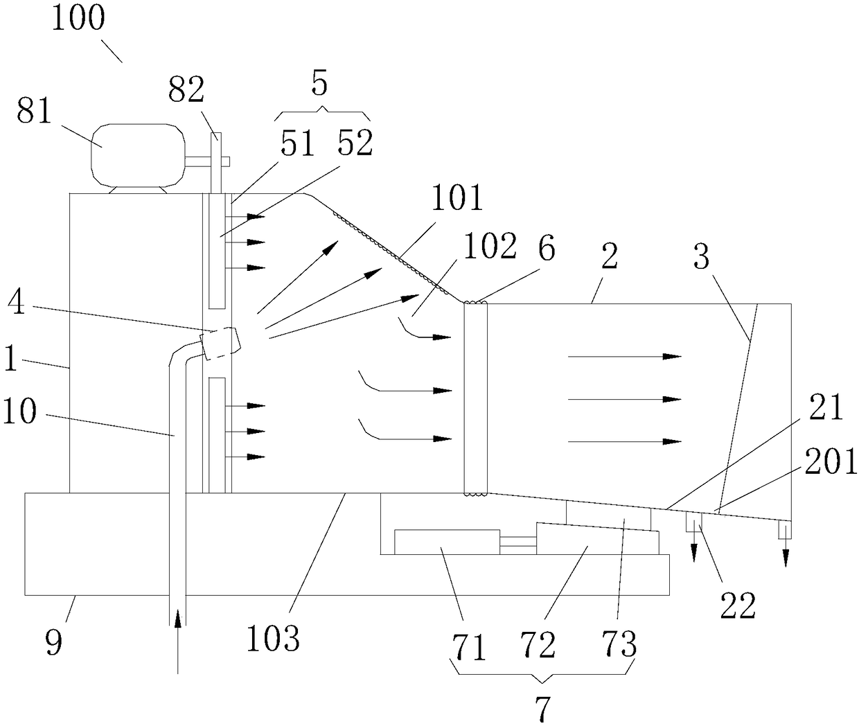 Novel sewage filtering device