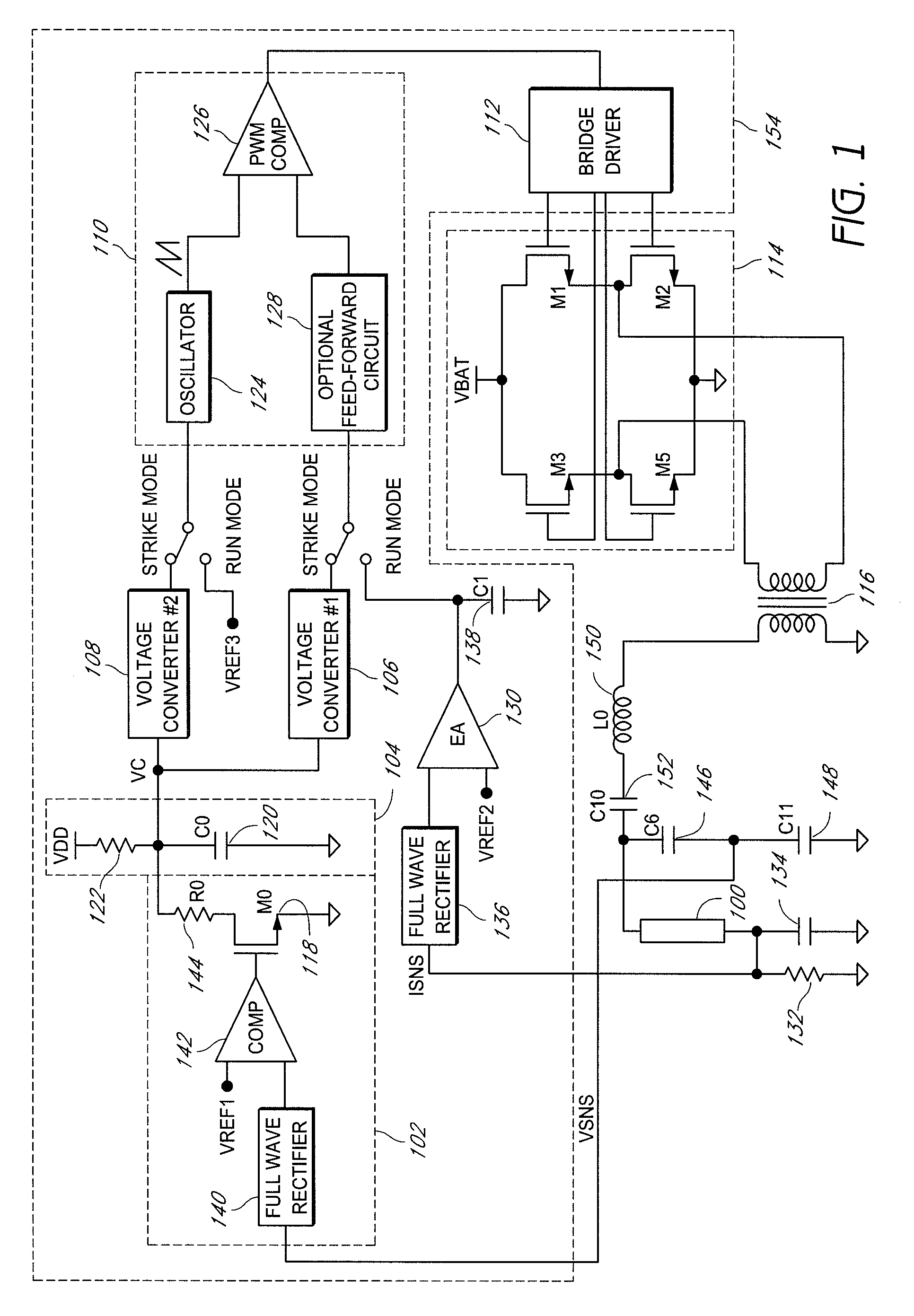 Striking and open lamp regulation for CCFL controller