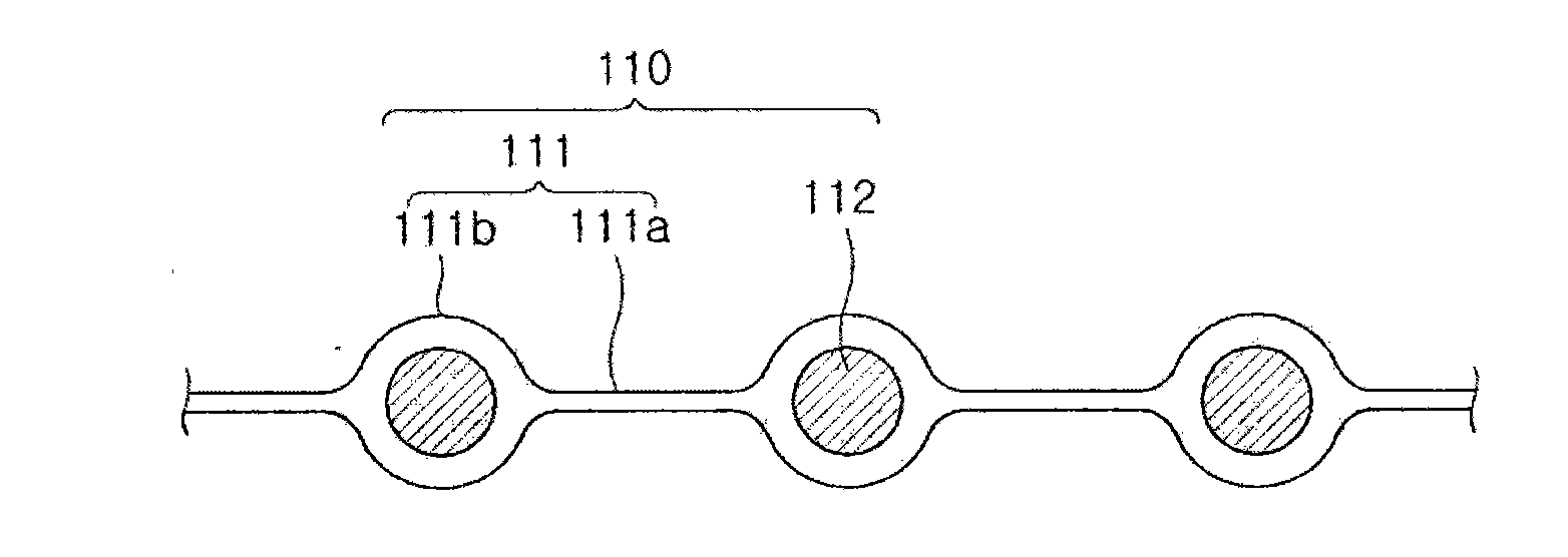 Fiber, fiber aggregate and adhesive having the same