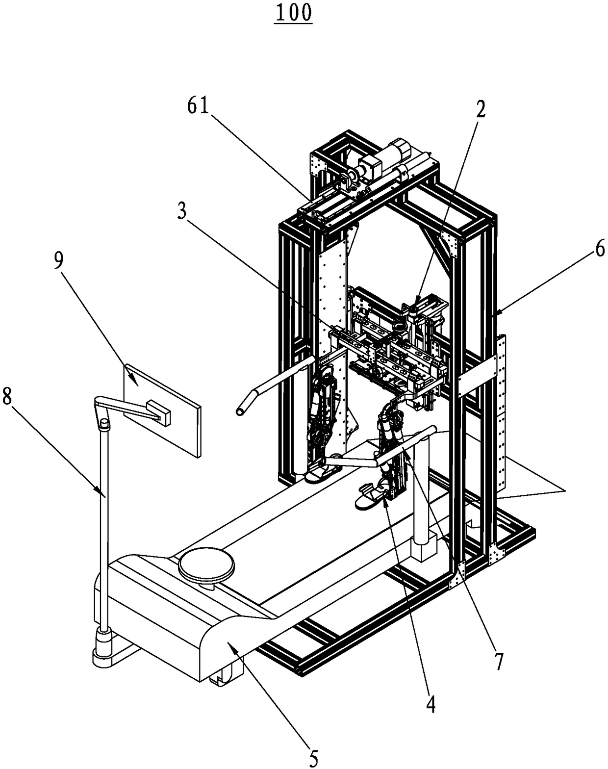 Gantry-type lower limb training rehabilitation equipment