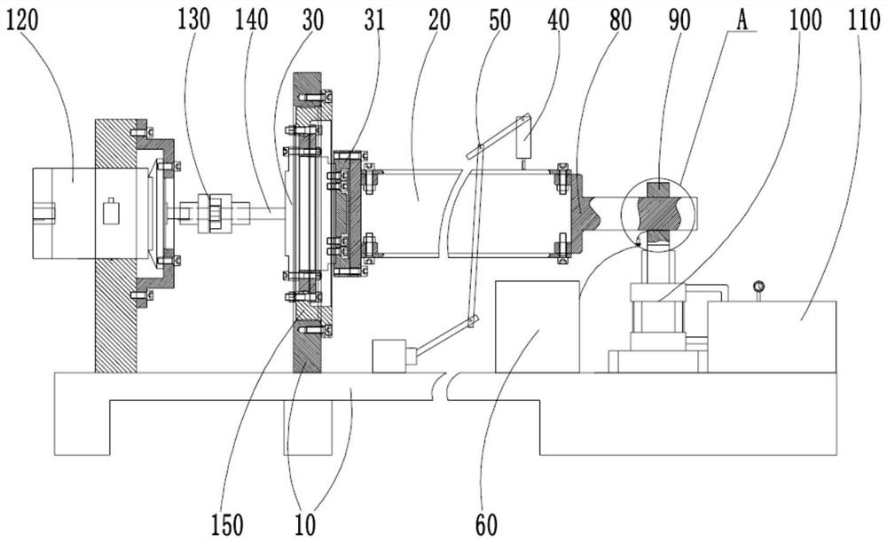 Parallel shaft output reducer bending stiffness test system