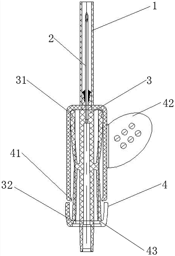 Retracting needle head device and blood taking needle and infusion needle prepared therefrom