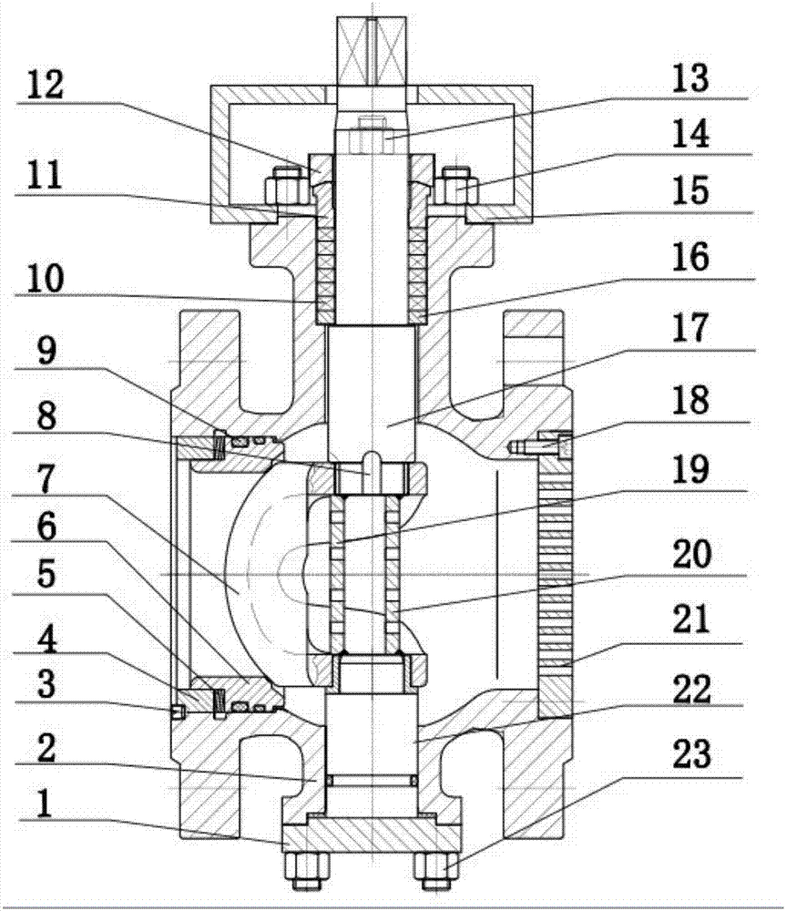 Noise elimination V-type ball valve with combined hole plates