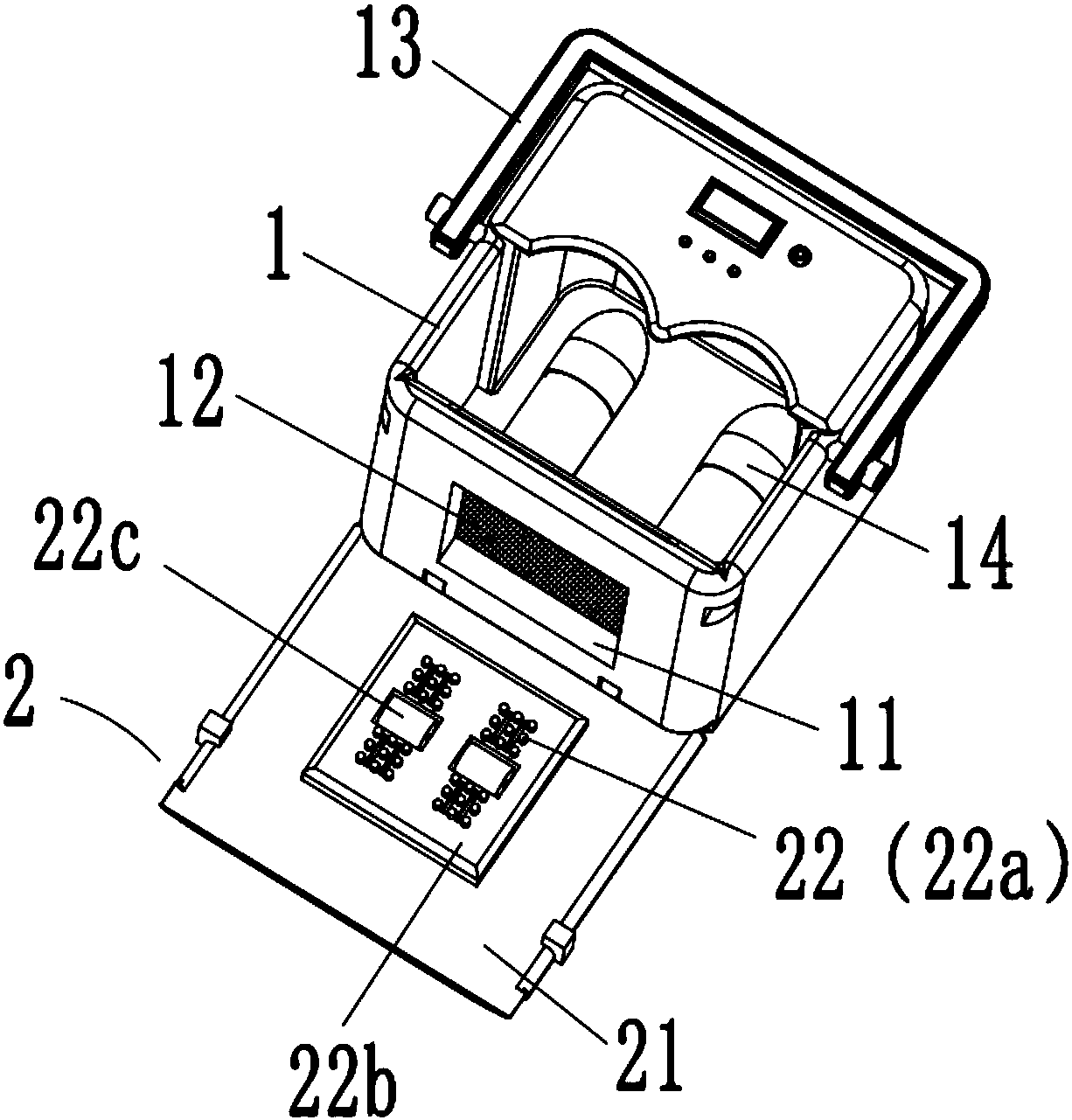 Foot bath tub provided with external massage device