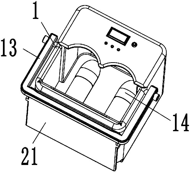 Foot bath tub provided with external massage device