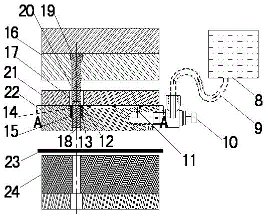 An automatic lubricating and cooling mechanism for stamping punch