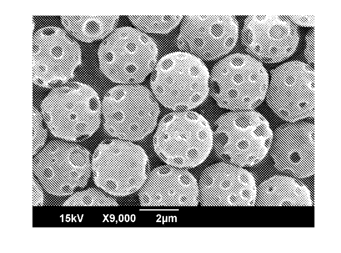 Resin particle having many recesses on the surface thereof