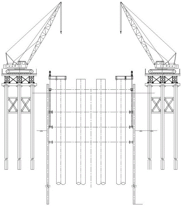 Construction method of super-long steel sheet pile cofferdam in deep water under tidal environment