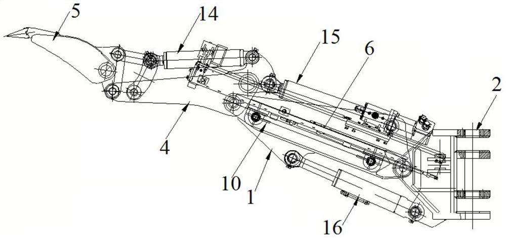 Digging and exploring arm support mechanism