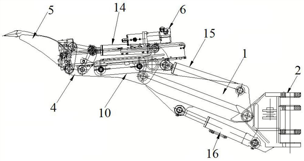 Digging and exploring arm support mechanism